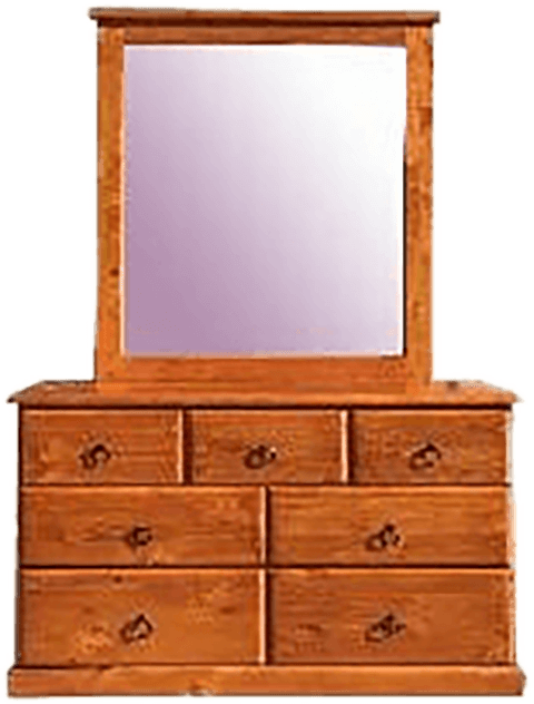 7 Drawer 'Classic' pine dresser with mirror